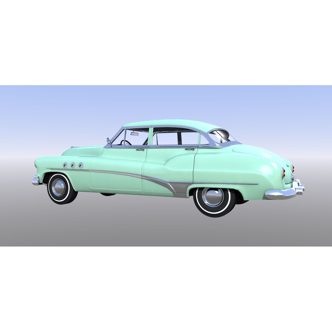 1951 Buick Super 3D Model – Classic Car Asset, FBX, Rigged - View 12