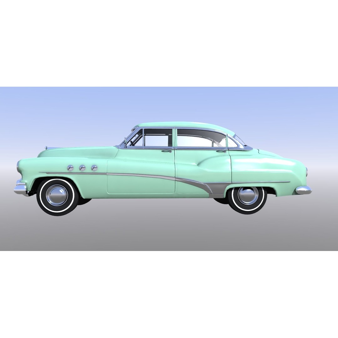 1951 Buick Super 3D Model – Classic Car Asset, FBX, Rigged - View 13
