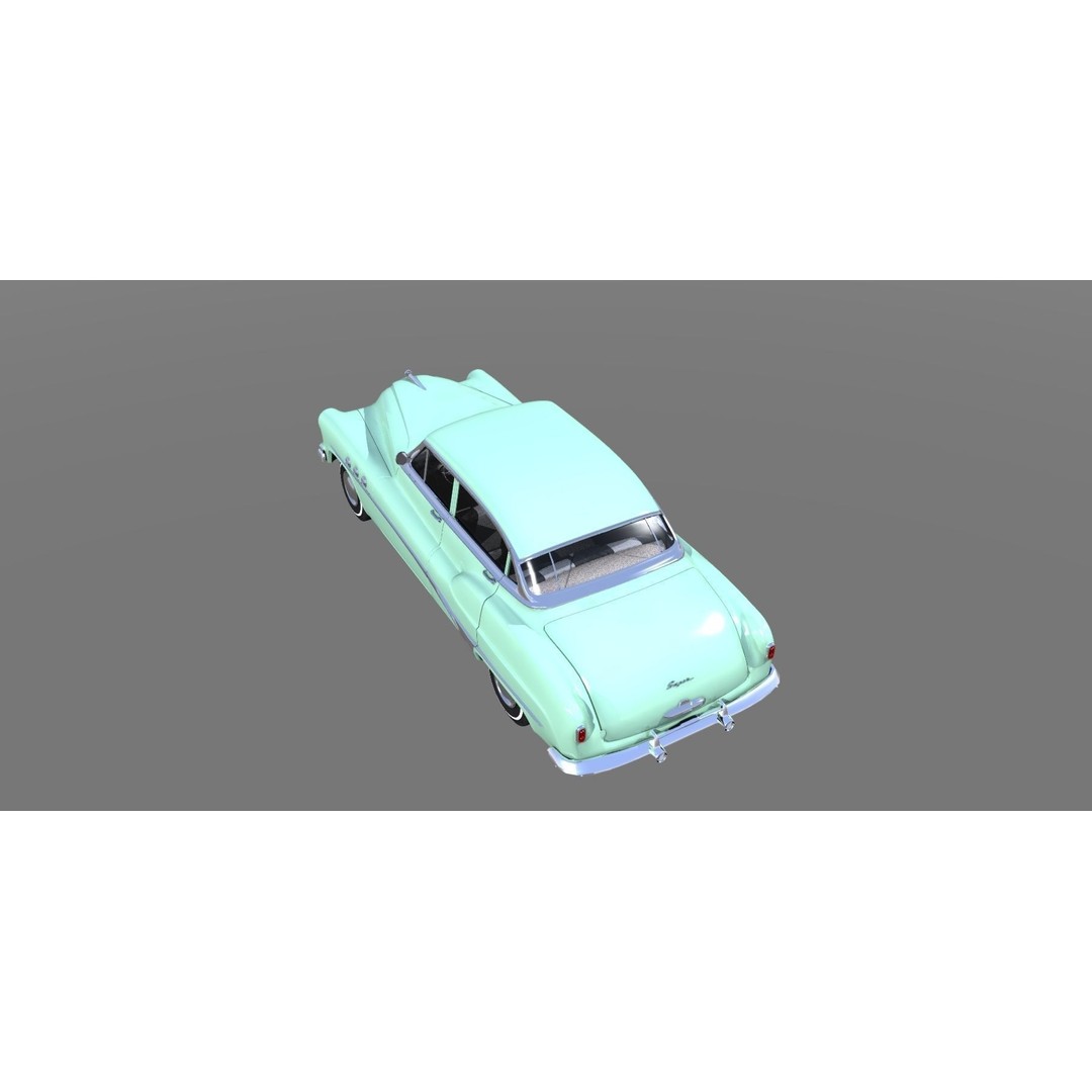 1951 Buick Super 3D Model – Classic Car Asset, FBX, Rigged - View 15