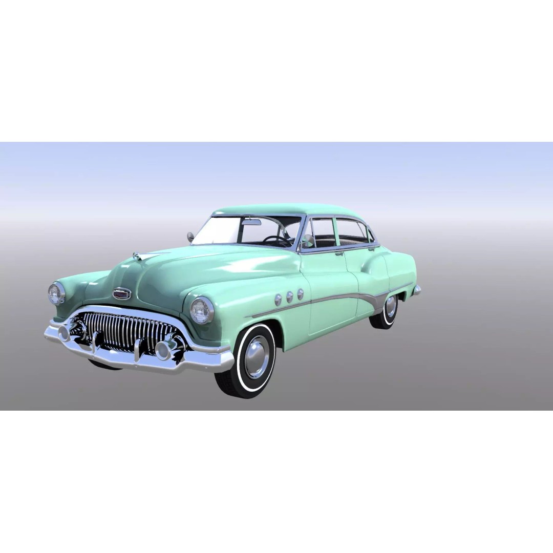 1951 Buick Super 3D Model – Classic Car Asset, FBX, Rigged - View 2