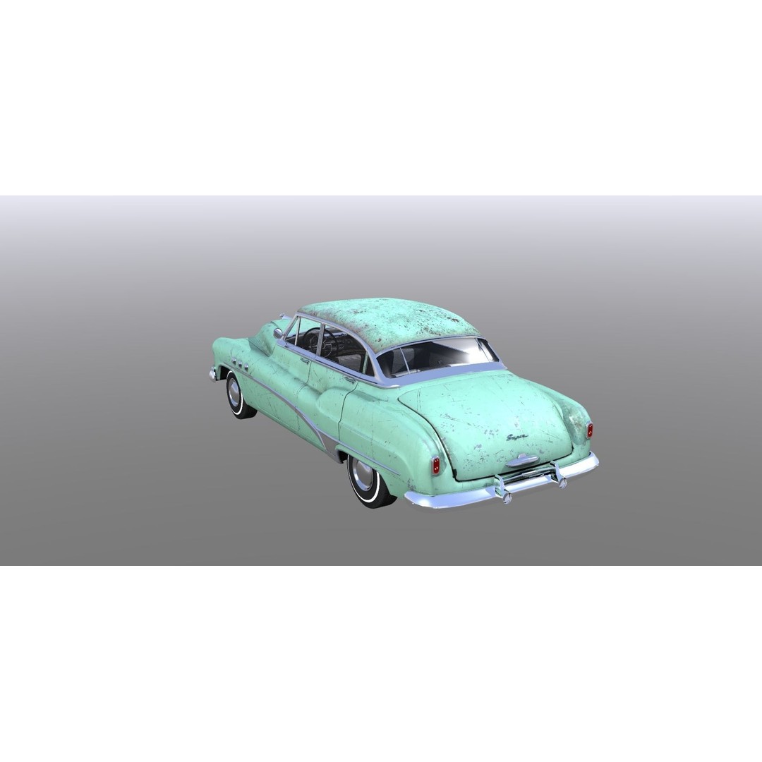 1951 Buick Super 3D Model – Classic Car Asset, FBX, Rigged - View 21