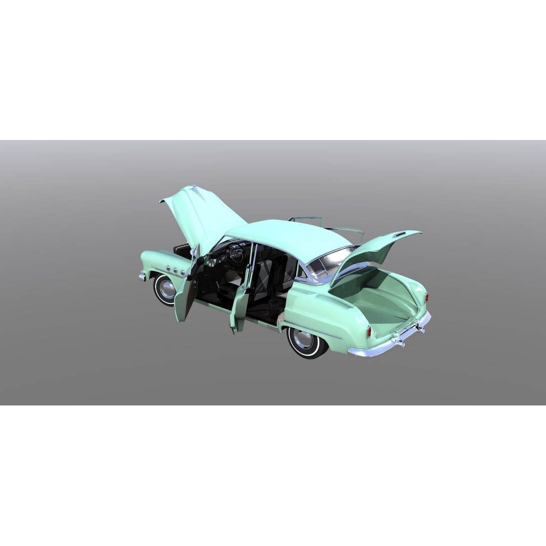 1951 Buick Super 3D Model – Classic Car Asset, FBX, Rigged - View 22