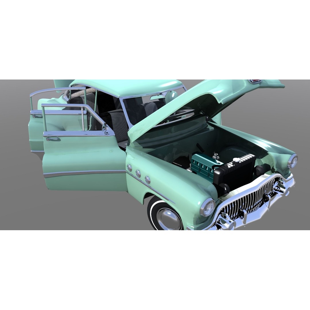 1951 Buick Super 3D Model – Classic Car Asset, FBX, Rigged - View 25