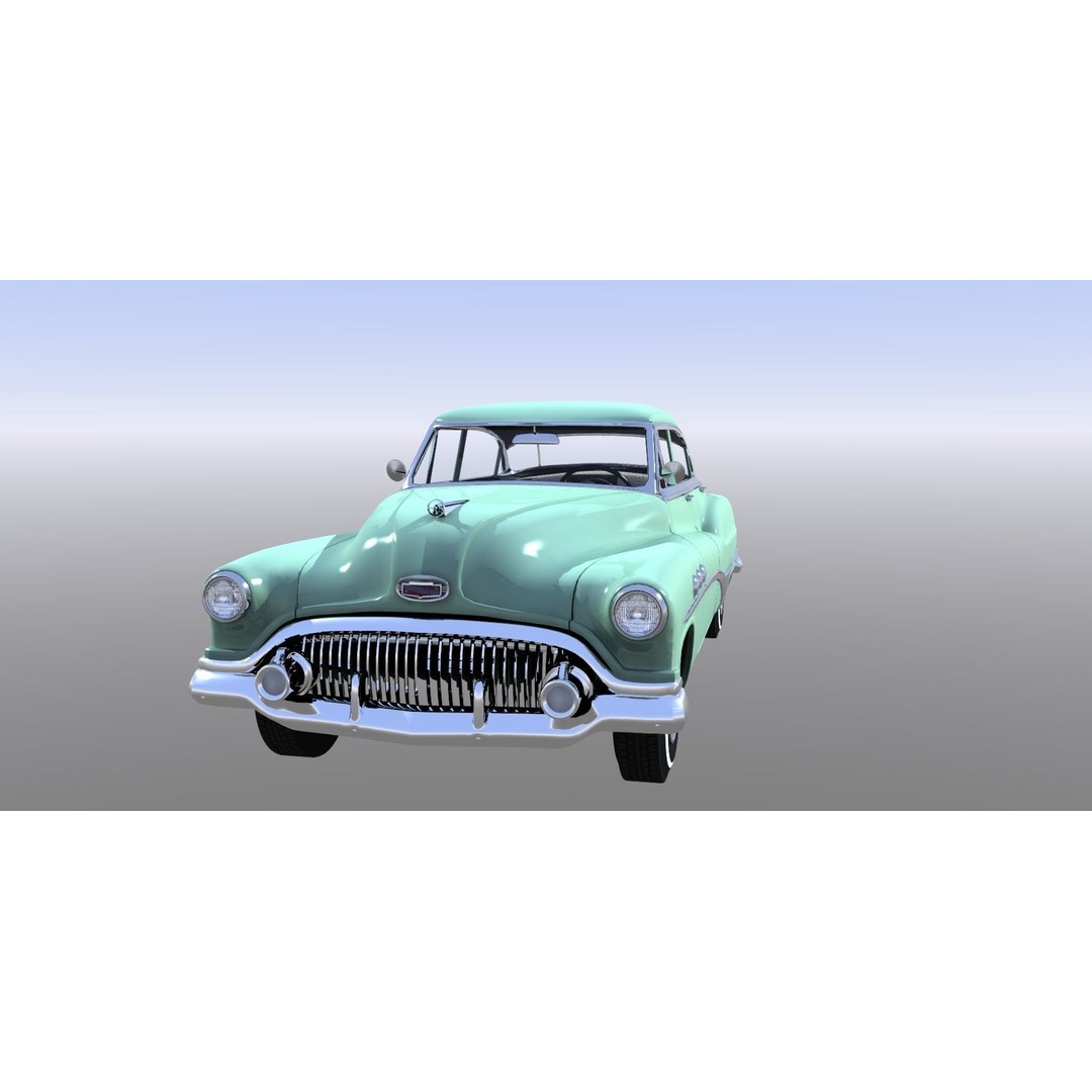 1951 Buick Super 3D Model – Classic Car Asset, FBX, Rigged - View 3