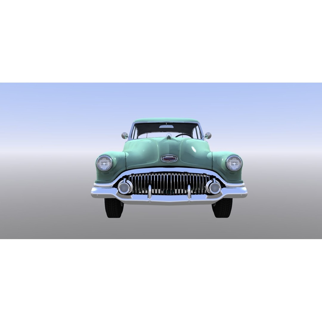 1951 Buick Super 3D Model – Classic Car Asset, FBX, Rigged - View 4
