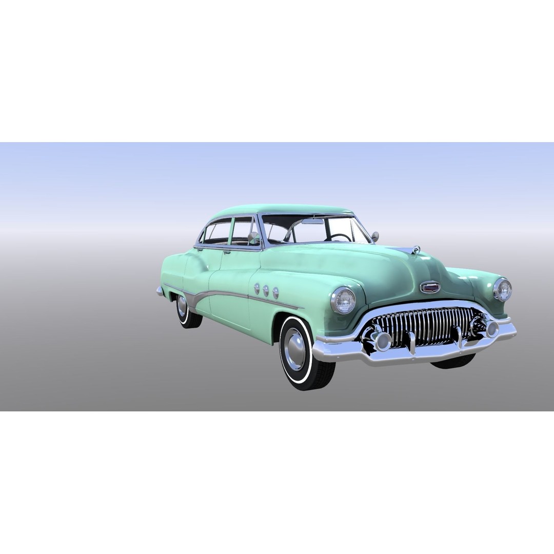 1951 Buick Super 3D Model – Classic Car Asset, FBX, Rigged - View 5