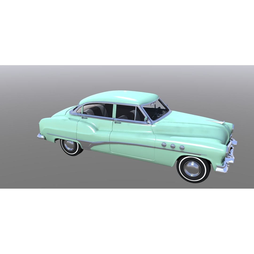 1951 Buick Super 3D Model – Classic Car Asset, FBX, Rigged - View 6