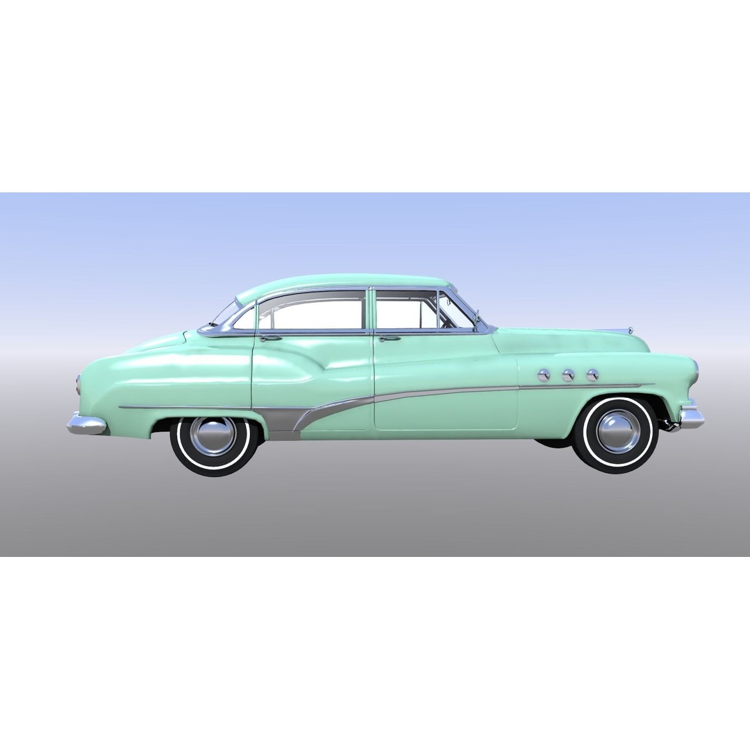 1951 Buick Super 3D Model – Classic Car Asset, FBX, Rigged - View 7