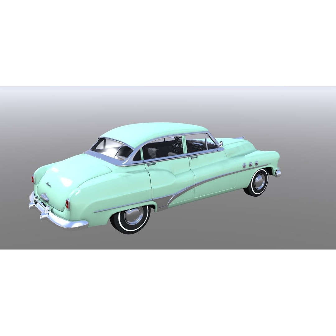 1951 Buick Super 3D Model – Classic Car Asset, FBX, Rigged - View 8