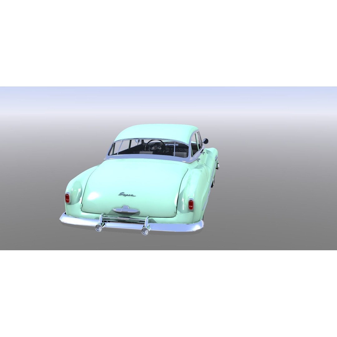 1951 Buick Super 3D Model – Classic Car Asset, FBX, Rigged - View 9