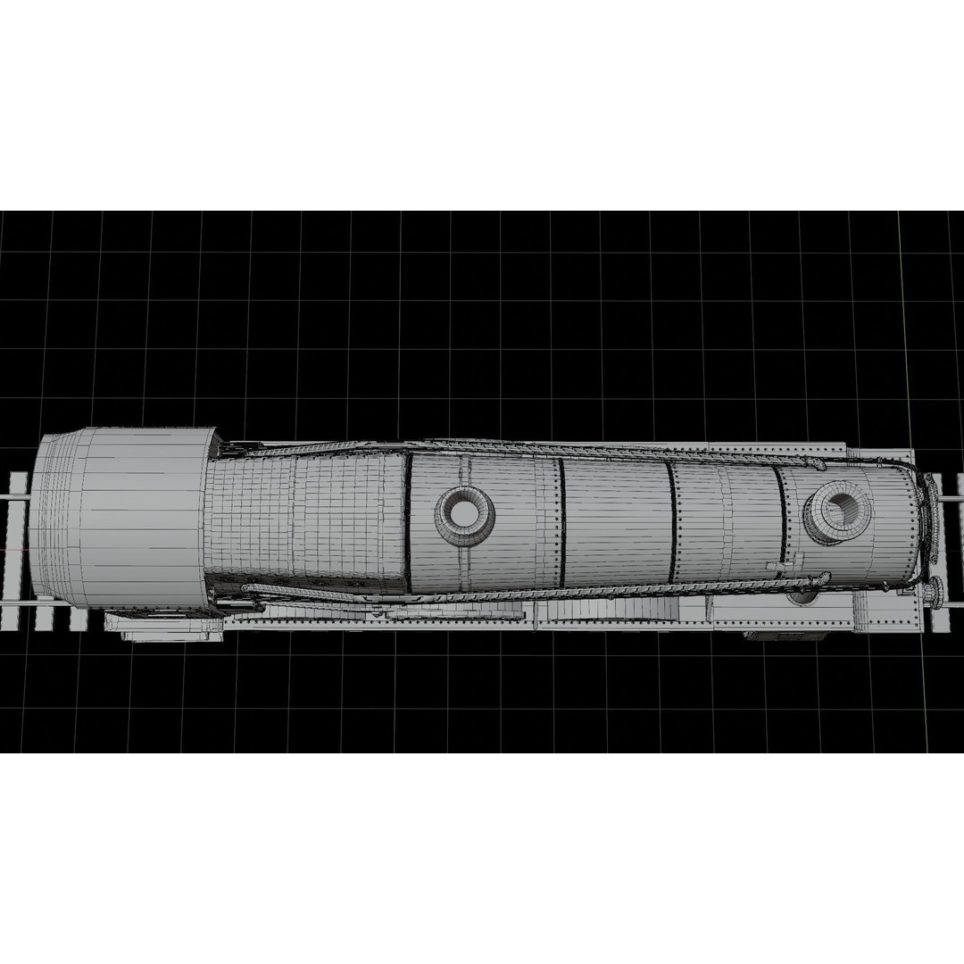 GWR 4900 Class 5972 Olton Hall 3D Model – Low Poly Rigged Game Asset, FBX