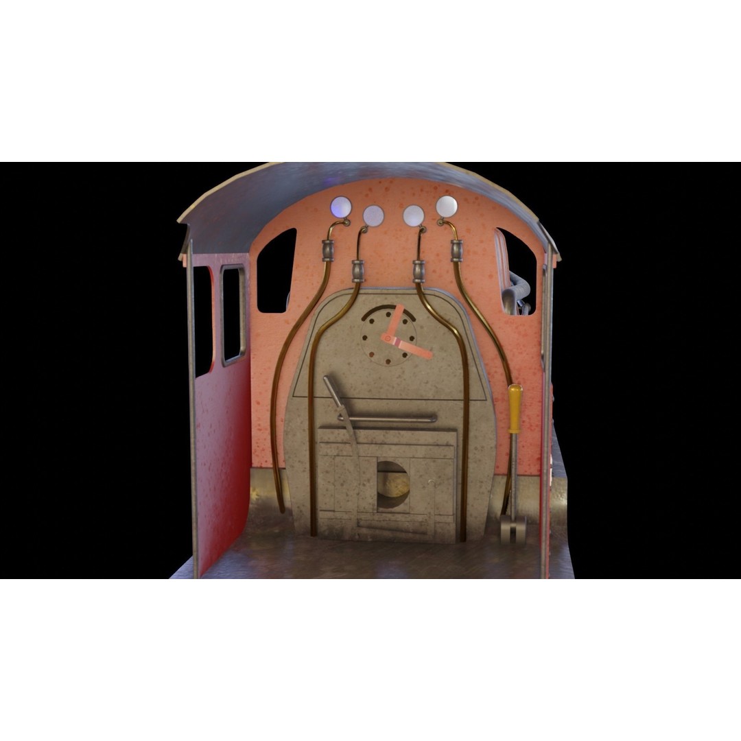 GWR 4900 Class 5972 Olton Hall 3D Model – Low Poly Rigged Game Asset, FBX - View 10