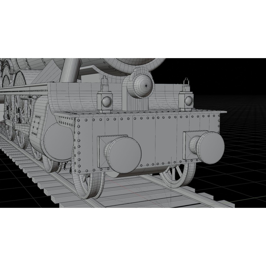 GWR 4900 Class 5972 Olton Hall 3D Model – Low Poly Rigged Game Asset, FBX - View 18