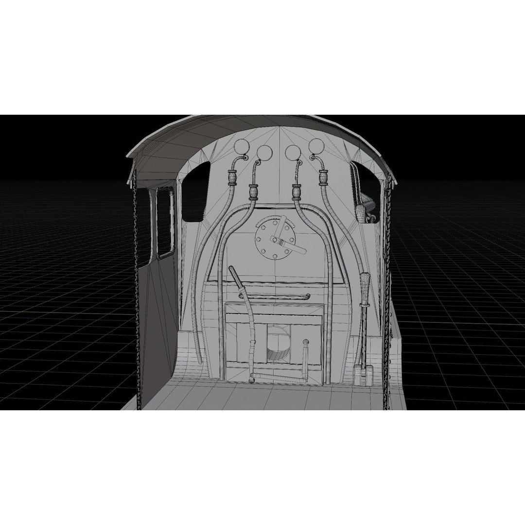 GWR 4900 Class 5972 Olton Hall 3D Model – Low Poly Rigged Game Asset, FBX - View 21