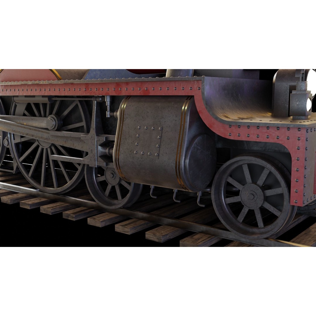 GWR 4900 Class 5972 Olton Hall 3D Model – Low Poly Rigged Game Asset, FBX - View 6