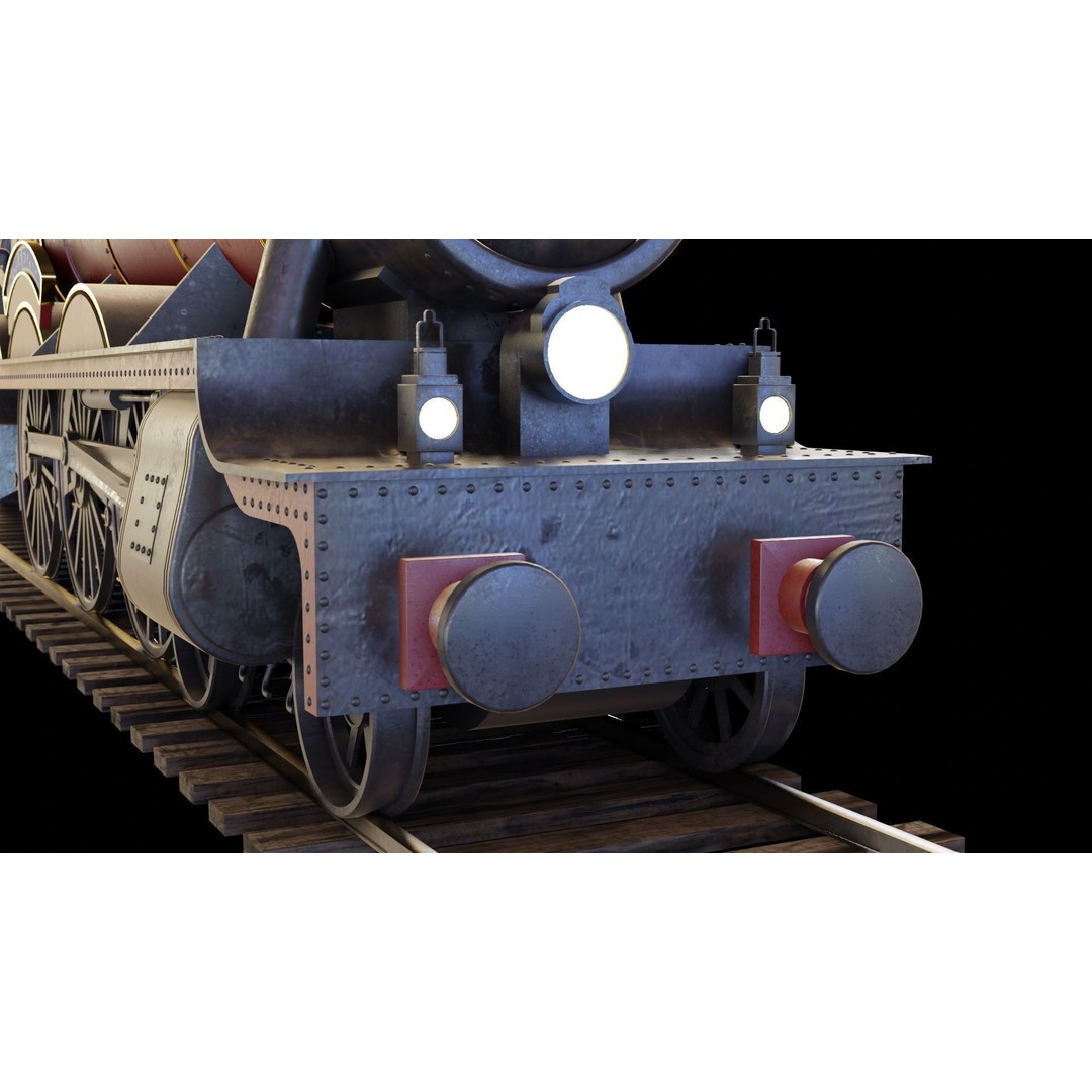 GWR 4900 Class 5972 Olton Hall 3D Model – Low Poly Rigged Game Asset, FBX - View 7