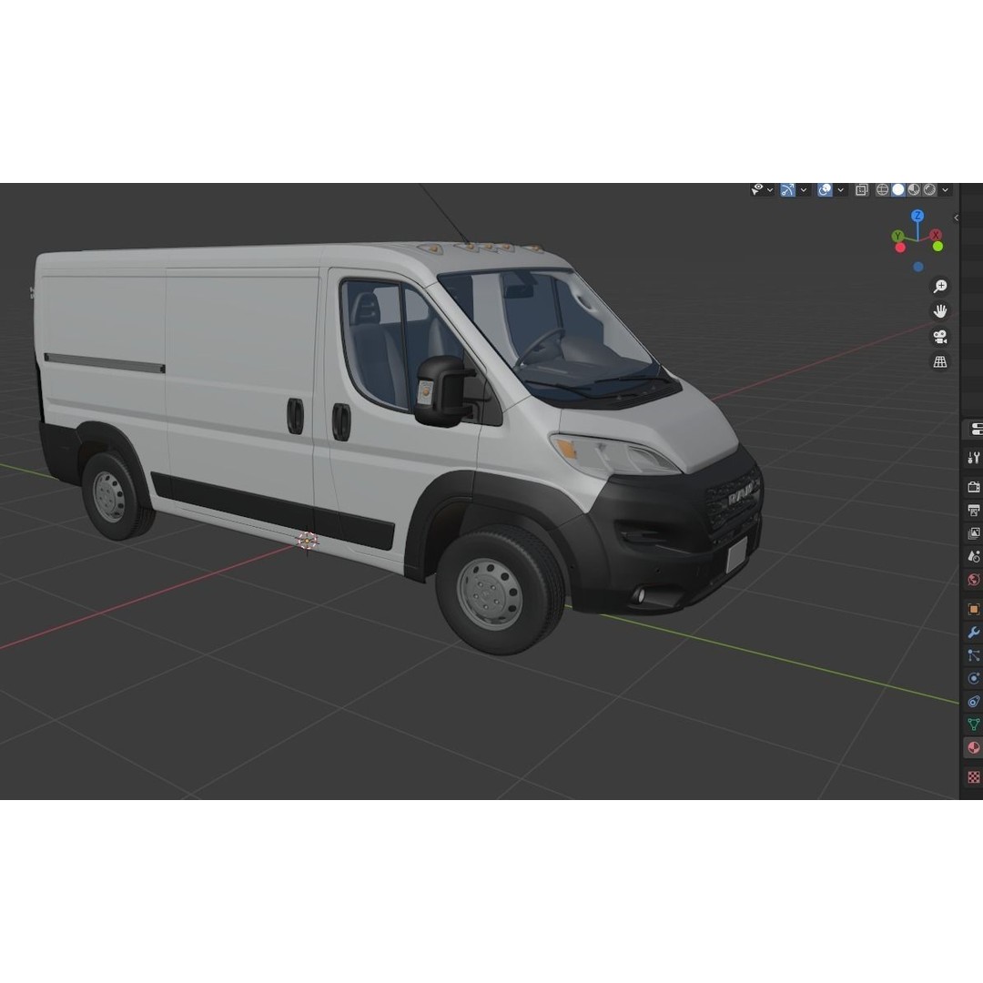 2024 Ram ProMaster 1500 Cargo Van 3D Model – Low Roof, FBX, Game Ready