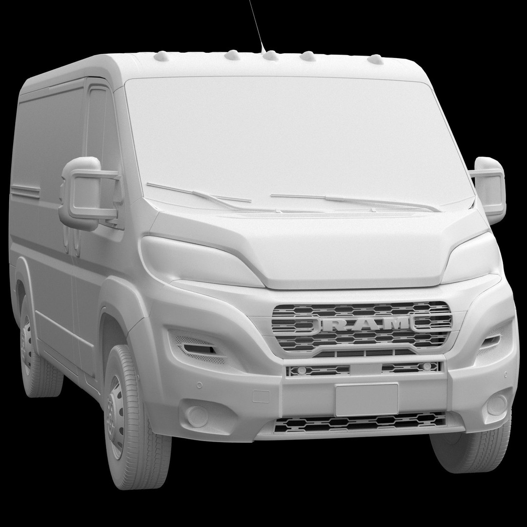 2024 Ram ProMaster 1500 Cargo Van 3D Model – Low Roof, FBX, Game Ready - View 14