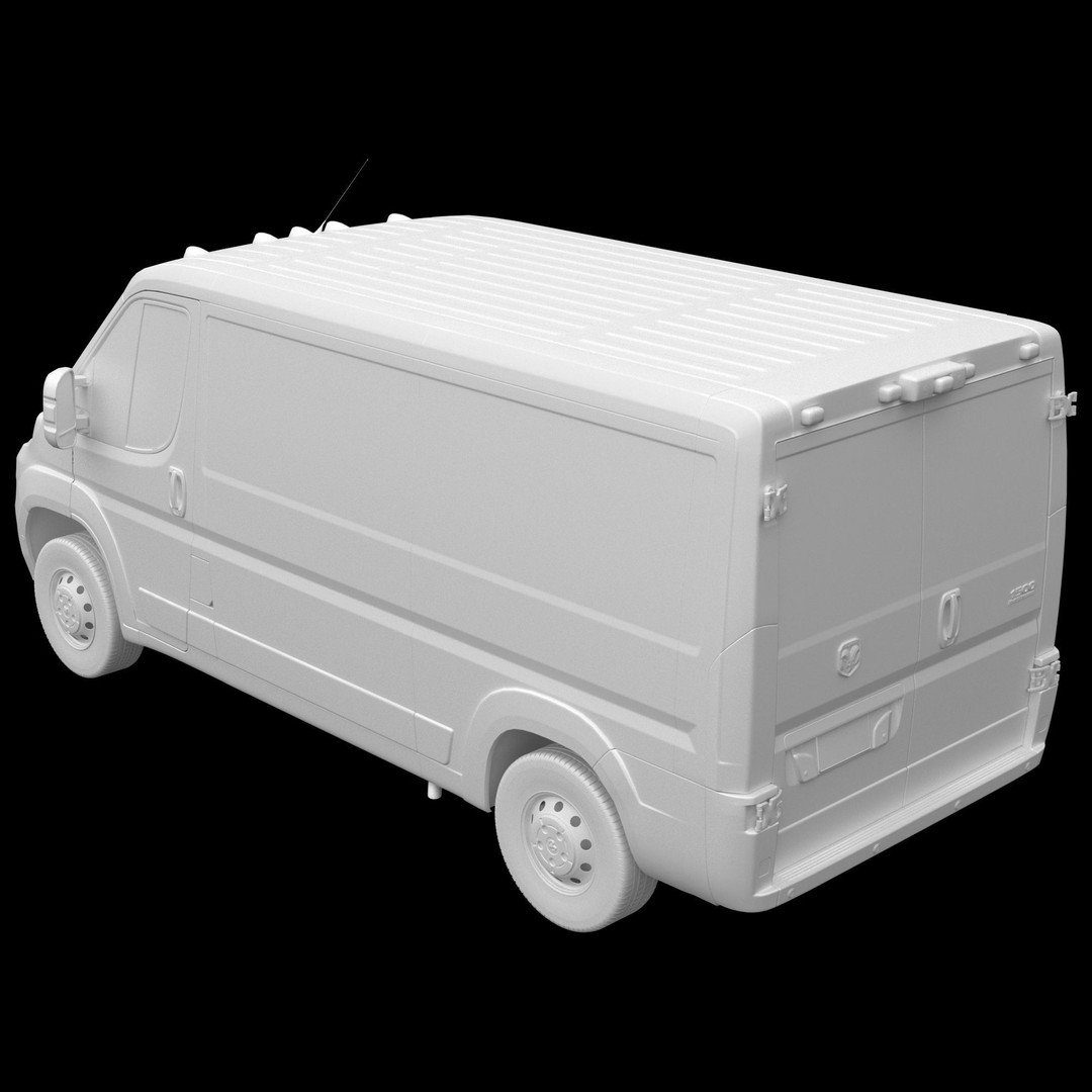 2024 Ram ProMaster 1500 Cargo Van 3D Model – Low Roof, FBX, Game Ready - View 15