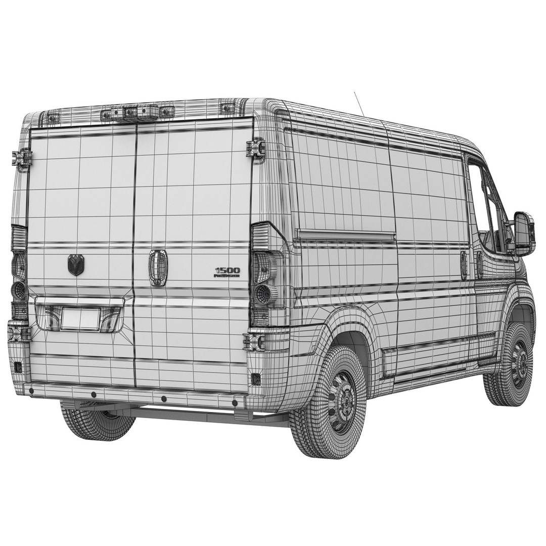 2024 Ram ProMaster 1500 Cargo Van 3D Model – Low Roof, FBX, Game Ready - View 16
