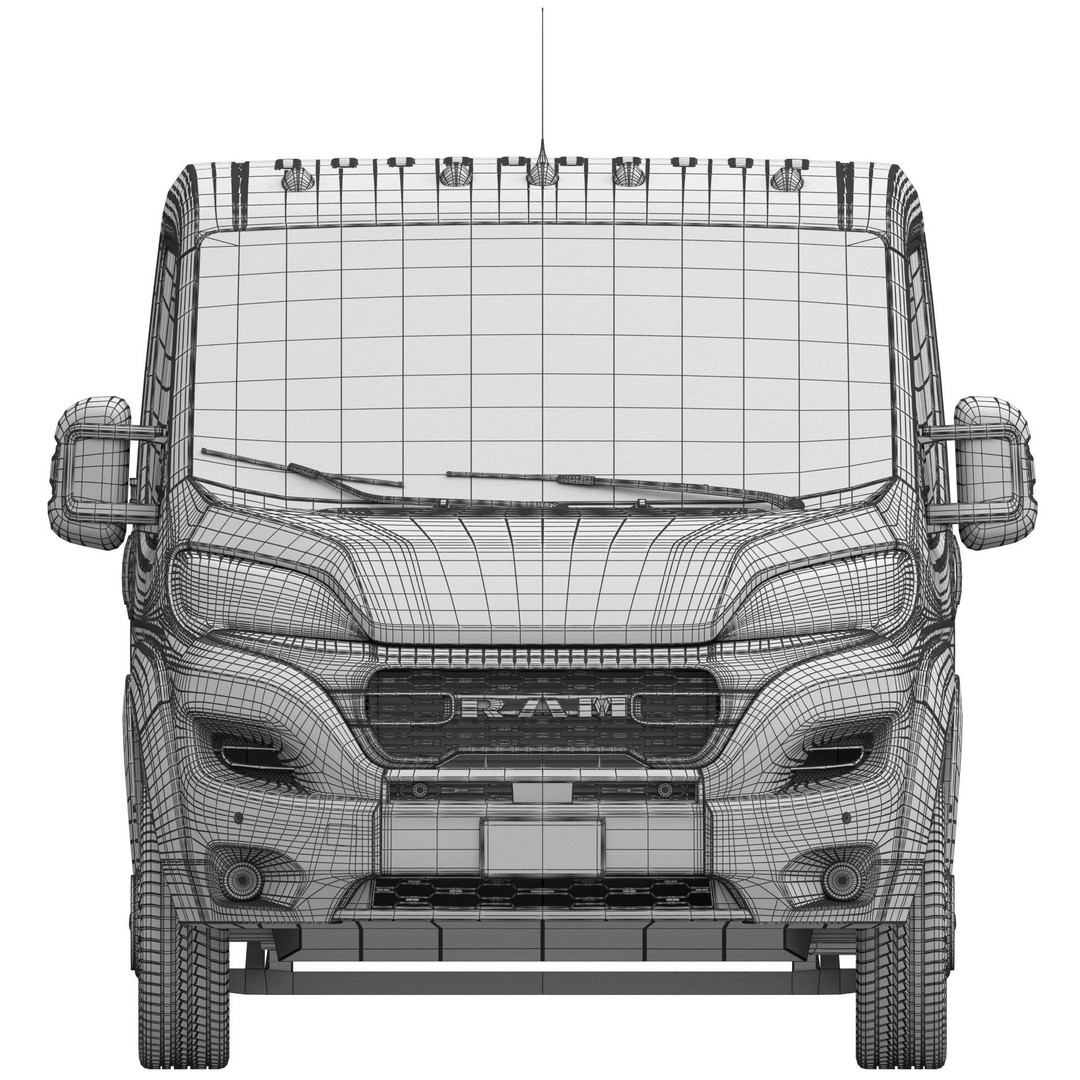2024 Ram ProMaster 1500 Cargo Van 3D Model – Low Roof, FBX, Game Ready - View 18