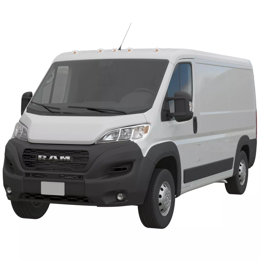 2024 Ram ProMaster 1500 Cargo Van 3D Model – Low Roof, FBX, Game Ready - View 2