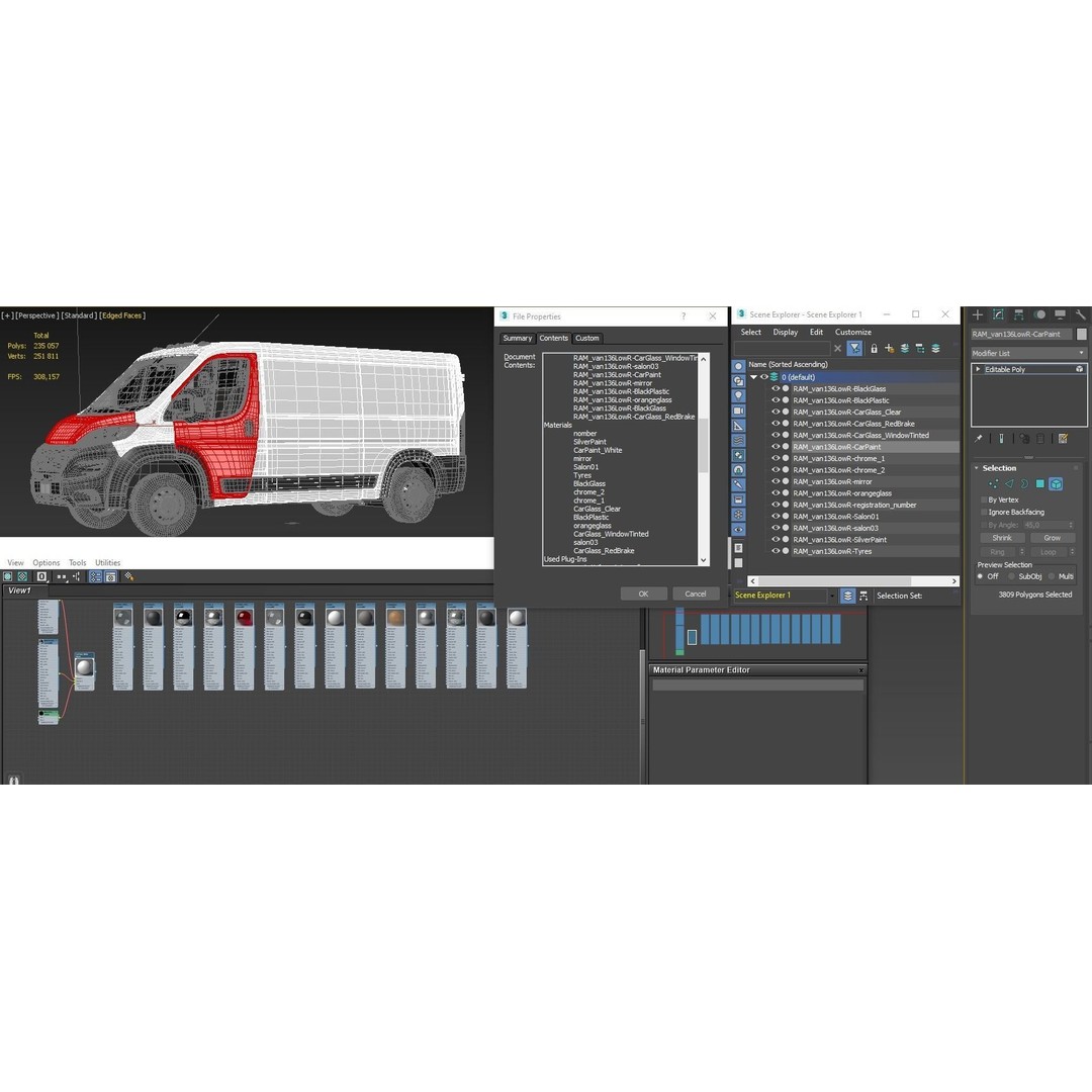 2024 Ram ProMaster 1500 Cargo Van 3D Model – Low Roof, FBX, Game Ready - View 23