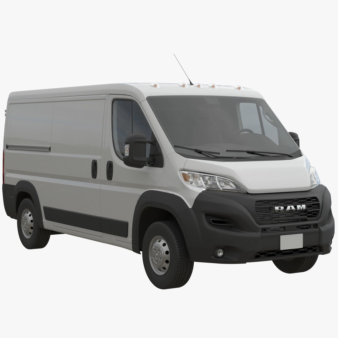 2024 Ram ProMaster 1500 Cargo Van 3D Model – Low Roof, FBX, Game Ready - View 3