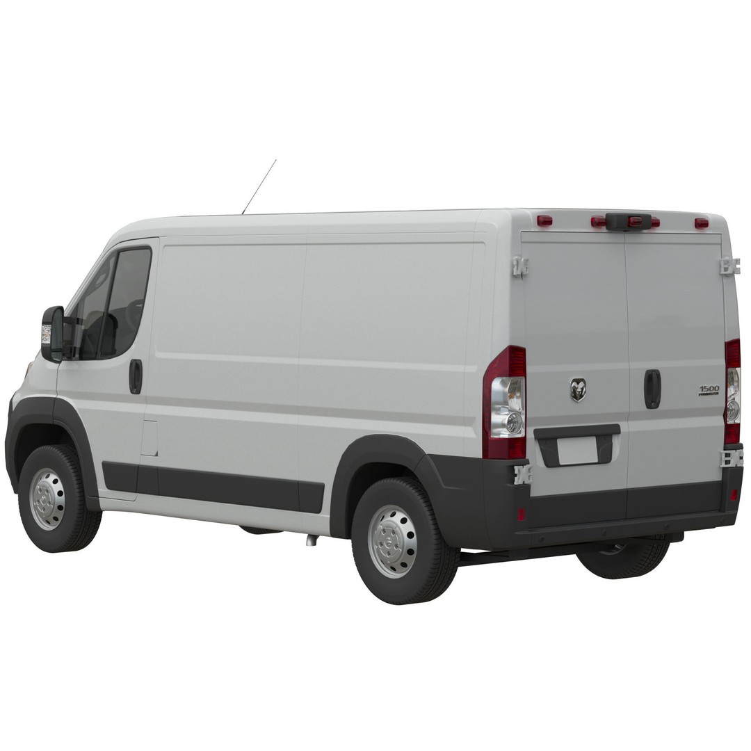 2024 Ram ProMaster 1500 Cargo Van 3D Model – Low Roof, FBX, Game Ready - View 4