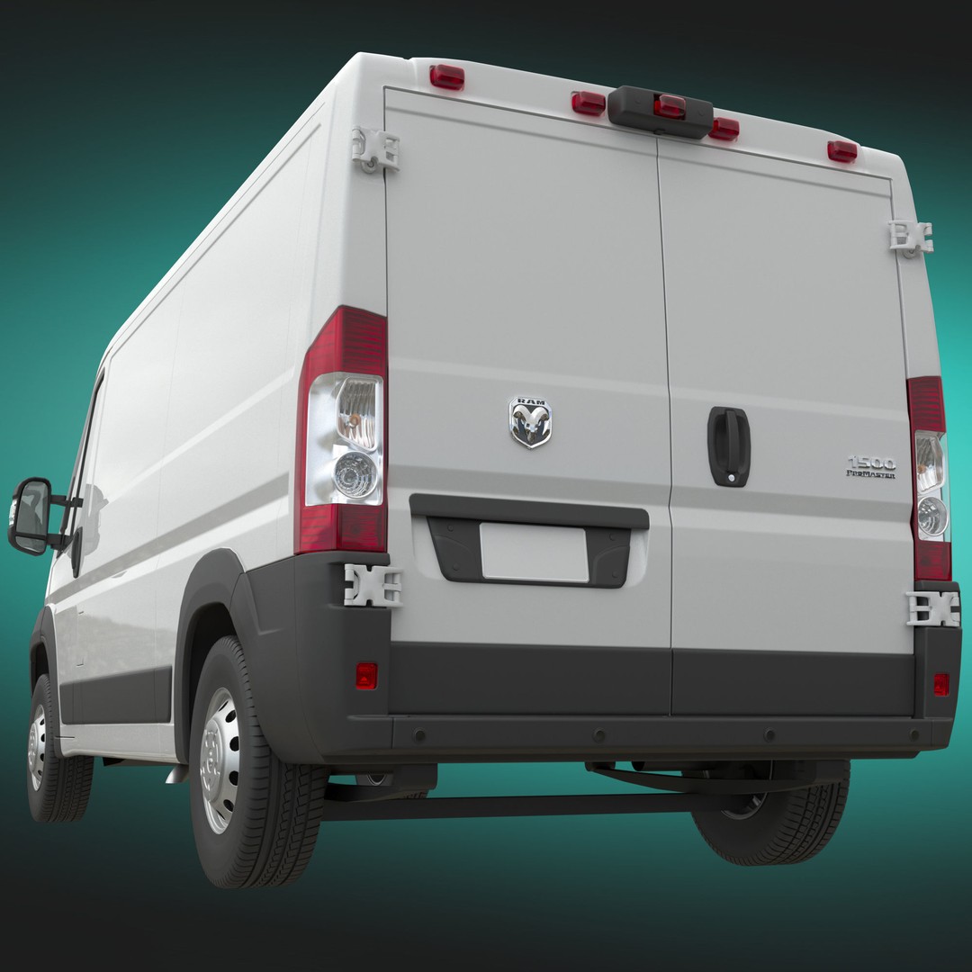 2024 Ram ProMaster 1500 Cargo Van 3D Model – Low Roof, FBX, Game Ready - View 5