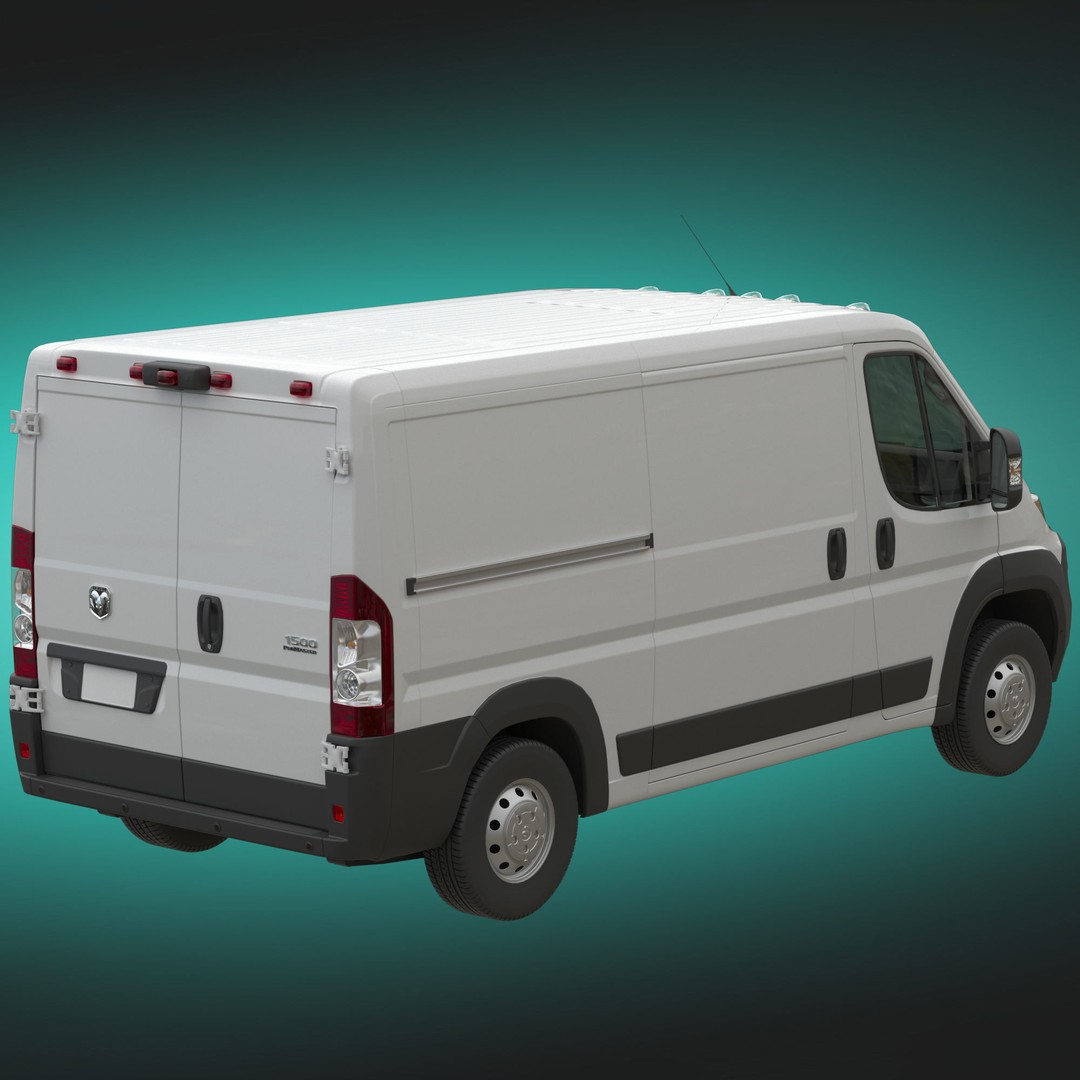 2024 Ram ProMaster 1500 Cargo Van 3D Model – Low Roof, FBX, Game Ready - View 6