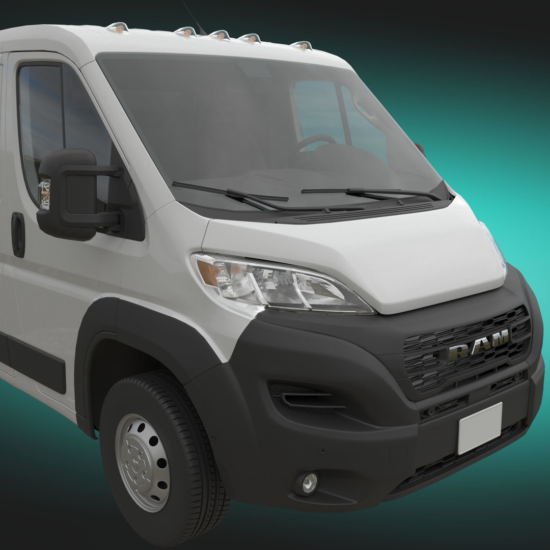 2024 Ram ProMaster 1500 Cargo Van 3D Model – Low Roof, FBX, Game Ready - View 7