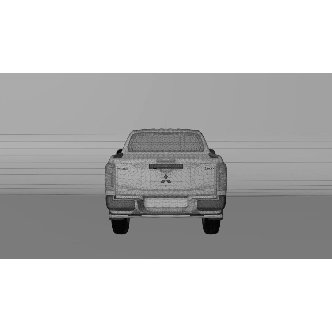 Mitsubishi L200 Pickup Truck 3D Model – High-Quality Game-Ready Asset, FBX, OBJ