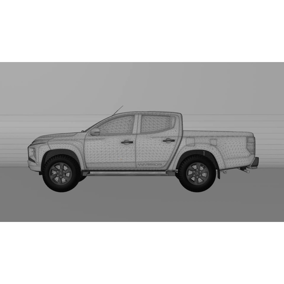 Mitsubishi L200 Pickup Truck 3D Model – High-Quality Game-Ready Asset, FBX, OBJ - View 17