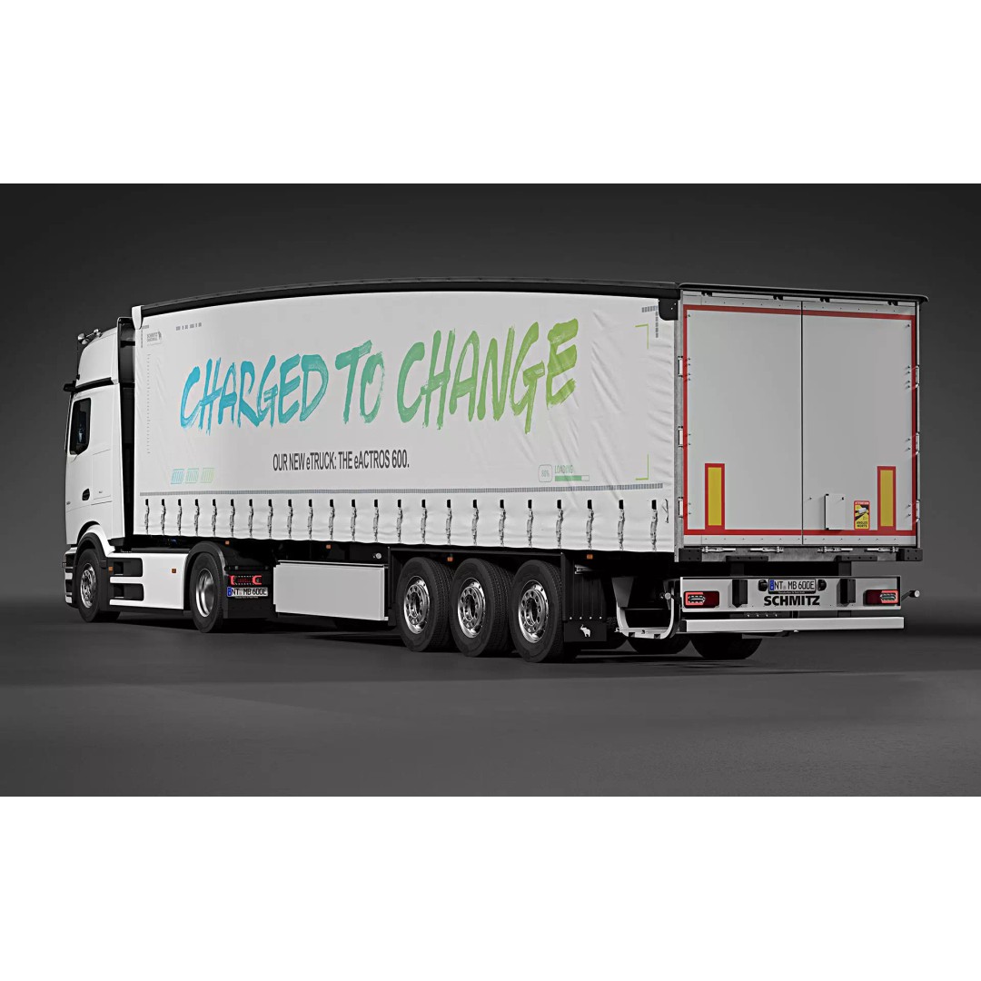 2025 Mercedes-Benz eActros 600 GigaSpace 3D Model – High Poly Truck Asset, FBX - View 3