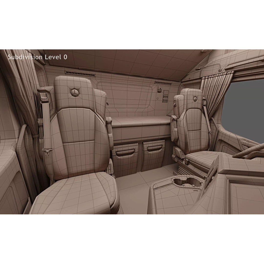 2025 Mercedes-Benz eActros 600 GigaSpace 3D Model – High Poly Truck Asset, FBX - View 35