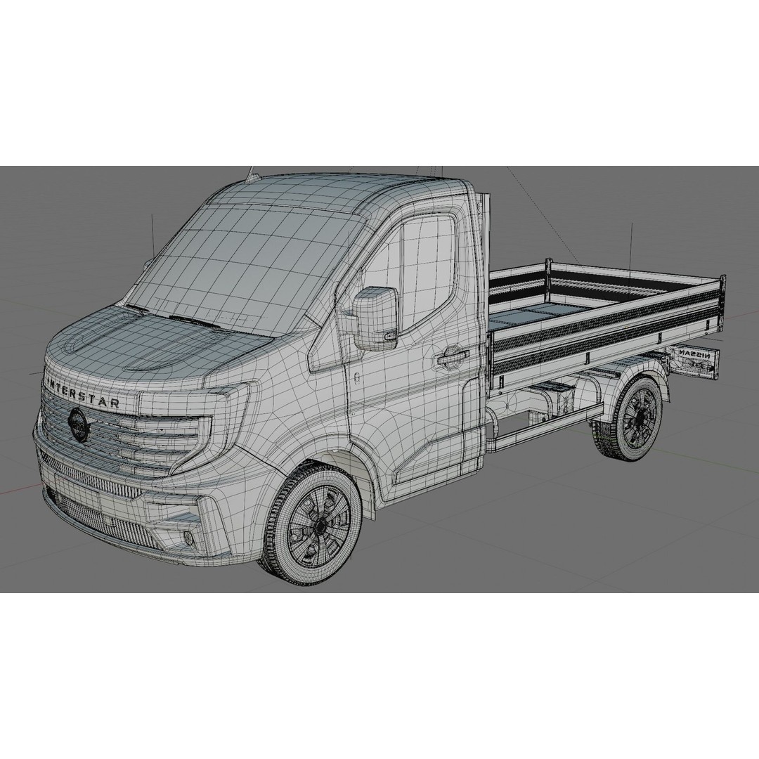 Nissan Interstar Pick-Up 2024 3D Model – Detailed Vehicle Asset, FBX/OBJ - View 35
