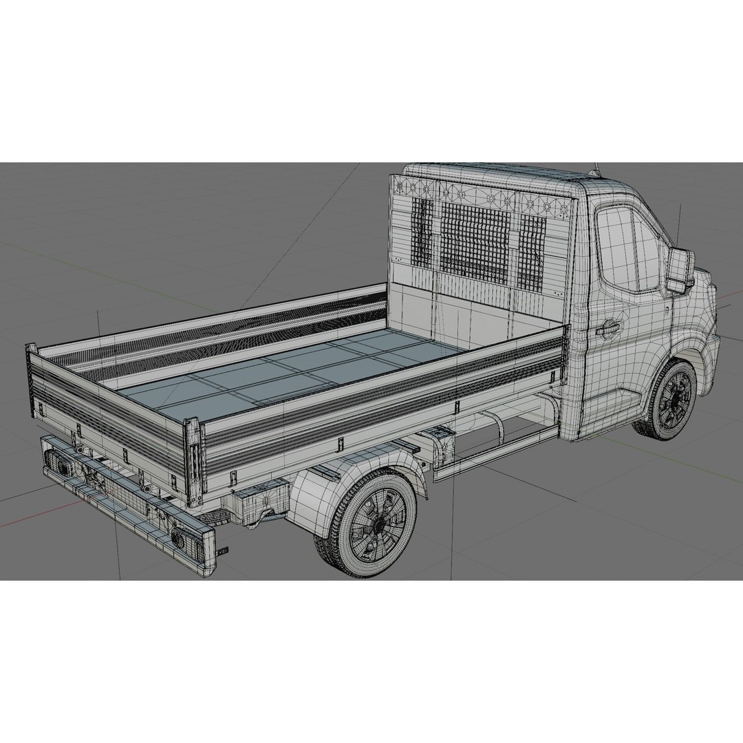 Nissan Interstar Pick-Up 2024 3D Model – Detailed Vehicle Asset, FBX/OBJ - View 36