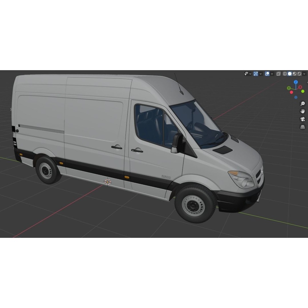 Dodge Sprinter 2500 Panel Van 3D Model – High Poly, FBX, Game Ready