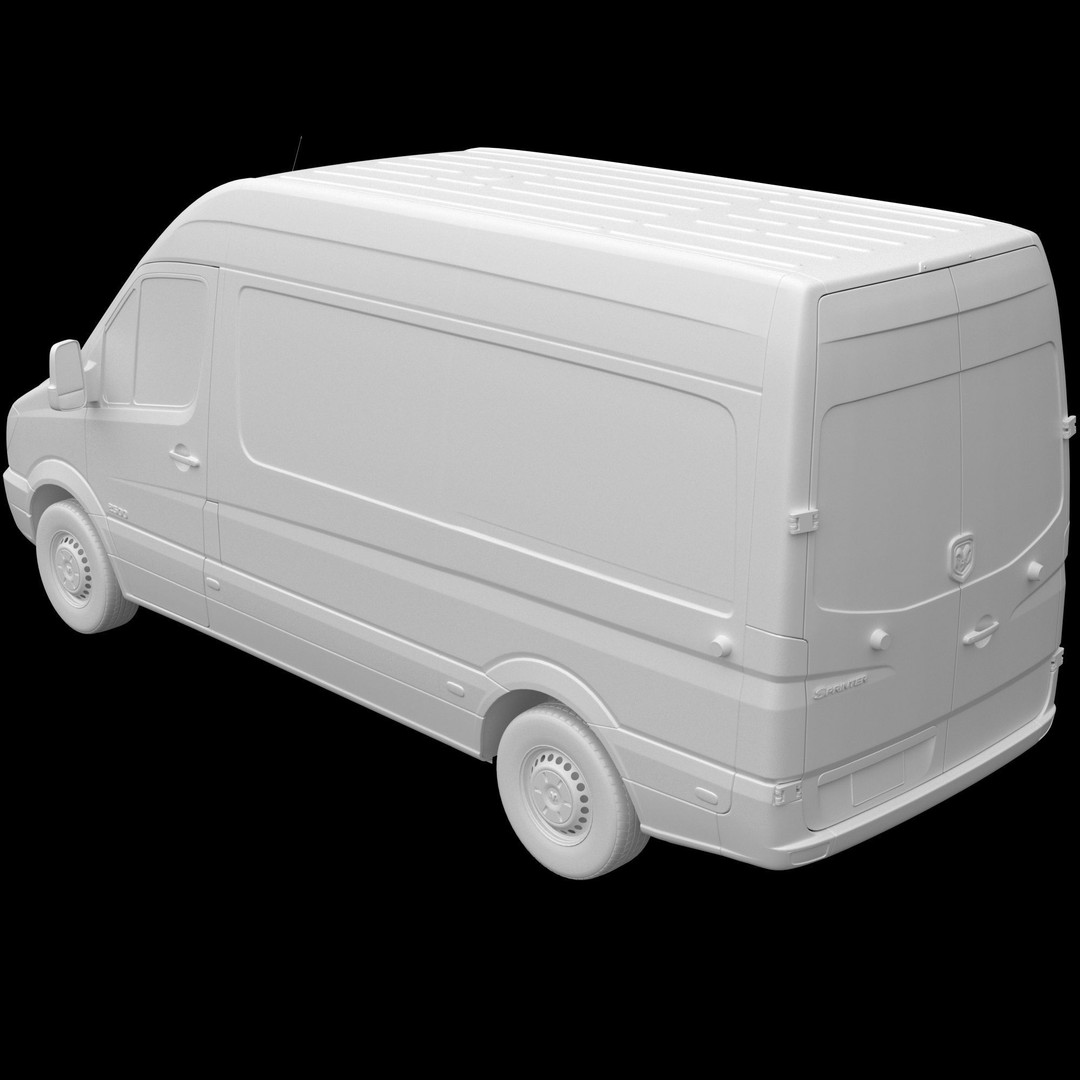 Dodge Sprinter 2500 Panel Van 3D Model – High Poly, FBX, Game Ready - View 15