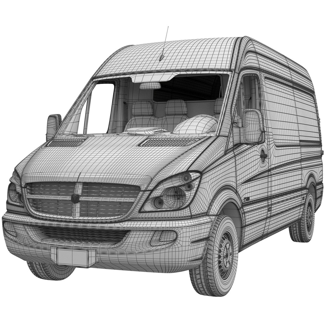 Dodge Sprinter 2500 Panel Van 3D Model – High Poly, FBX, Game Ready - View 17