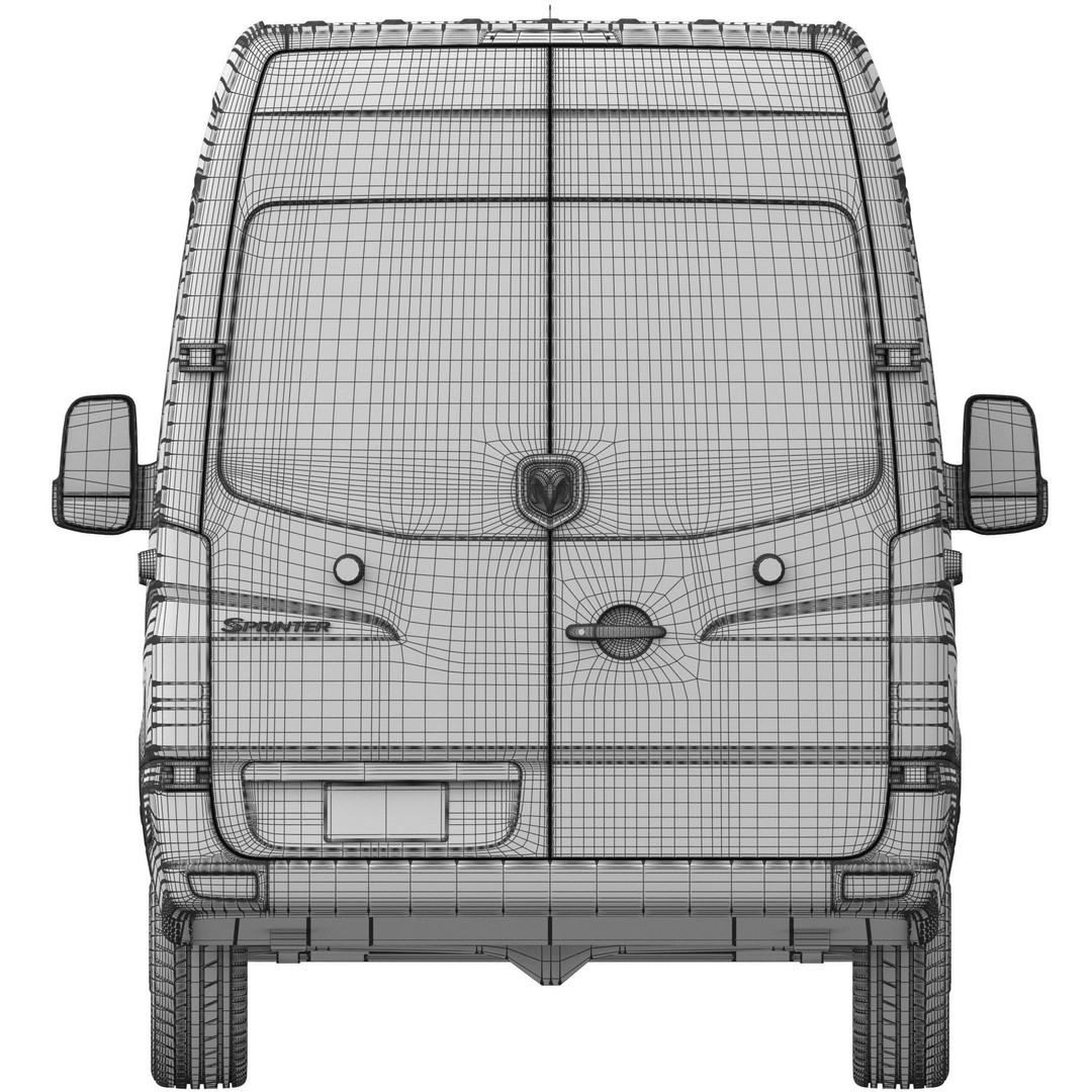 Dodge Sprinter 2500 Panel Van 3D Model – High Poly, FBX, Game Ready - View 19