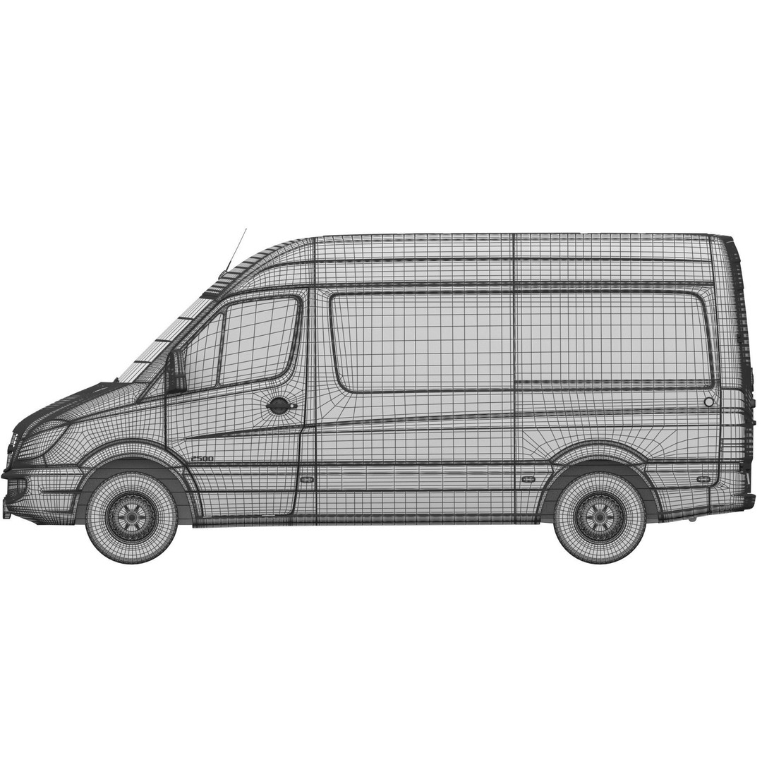 Dodge Sprinter 2500 Panel Van 3D Model – High Poly, FBX, Game Ready - View 21