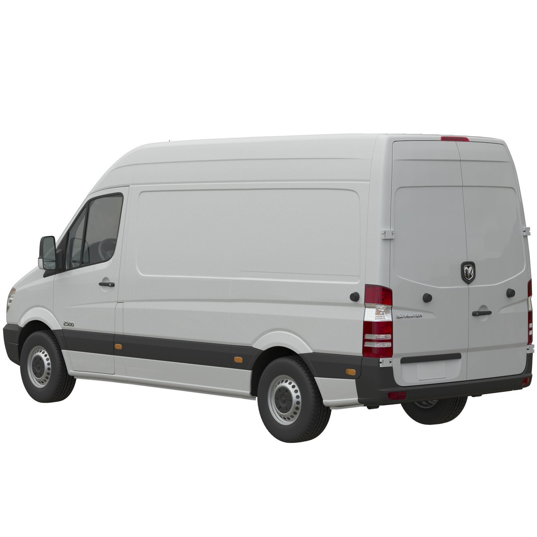 Dodge Sprinter 2500 Panel Van 3D Model – High Poly, FBX, Game Ready - View 4