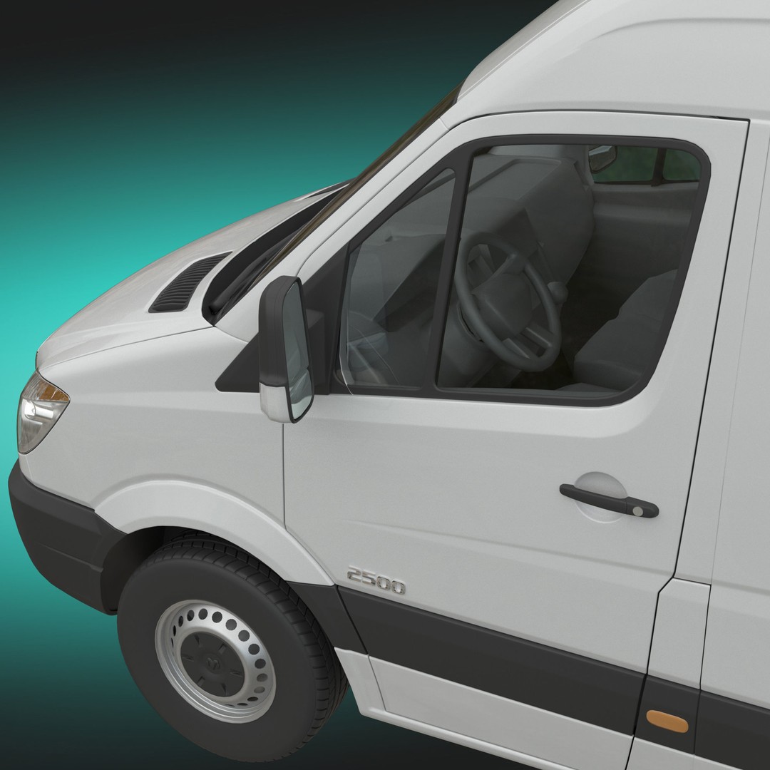 Dodge Sprinter 2500 Panel Van 3D Model – High Poly, FBX, Game Ready - View 8