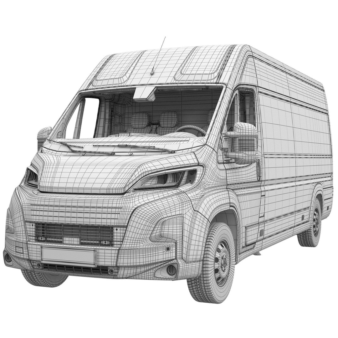 Global Commercial Van 3D Model – Detailed Light Commercial Vehicle, FBX, OBJ - View 18