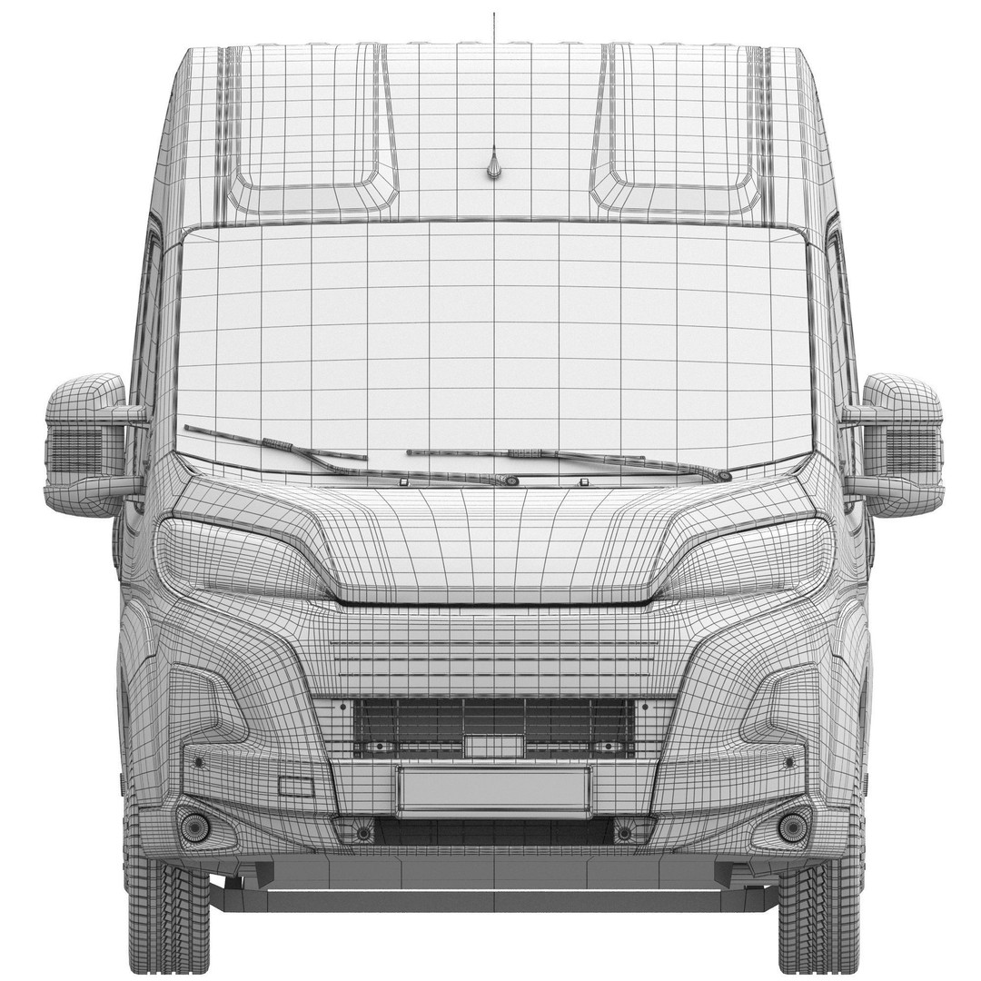 Global Commercial Van 3D Model – Detailed Light Commercial Vehicle, FBX, OBJ - View 19