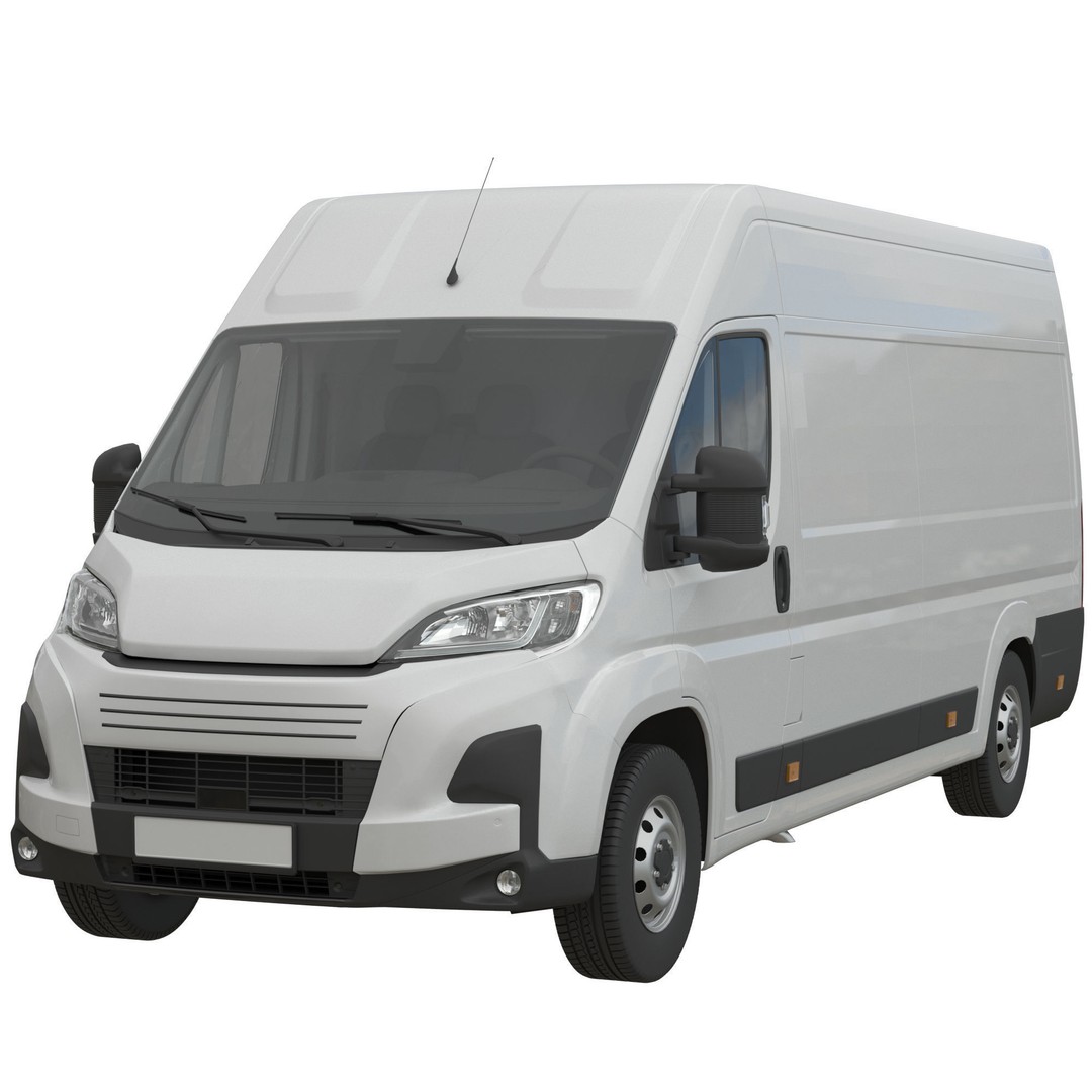 Global Commercial Van 3D Model – Detailed Light Commercial Vehicle, FBX, OBJ - View 4