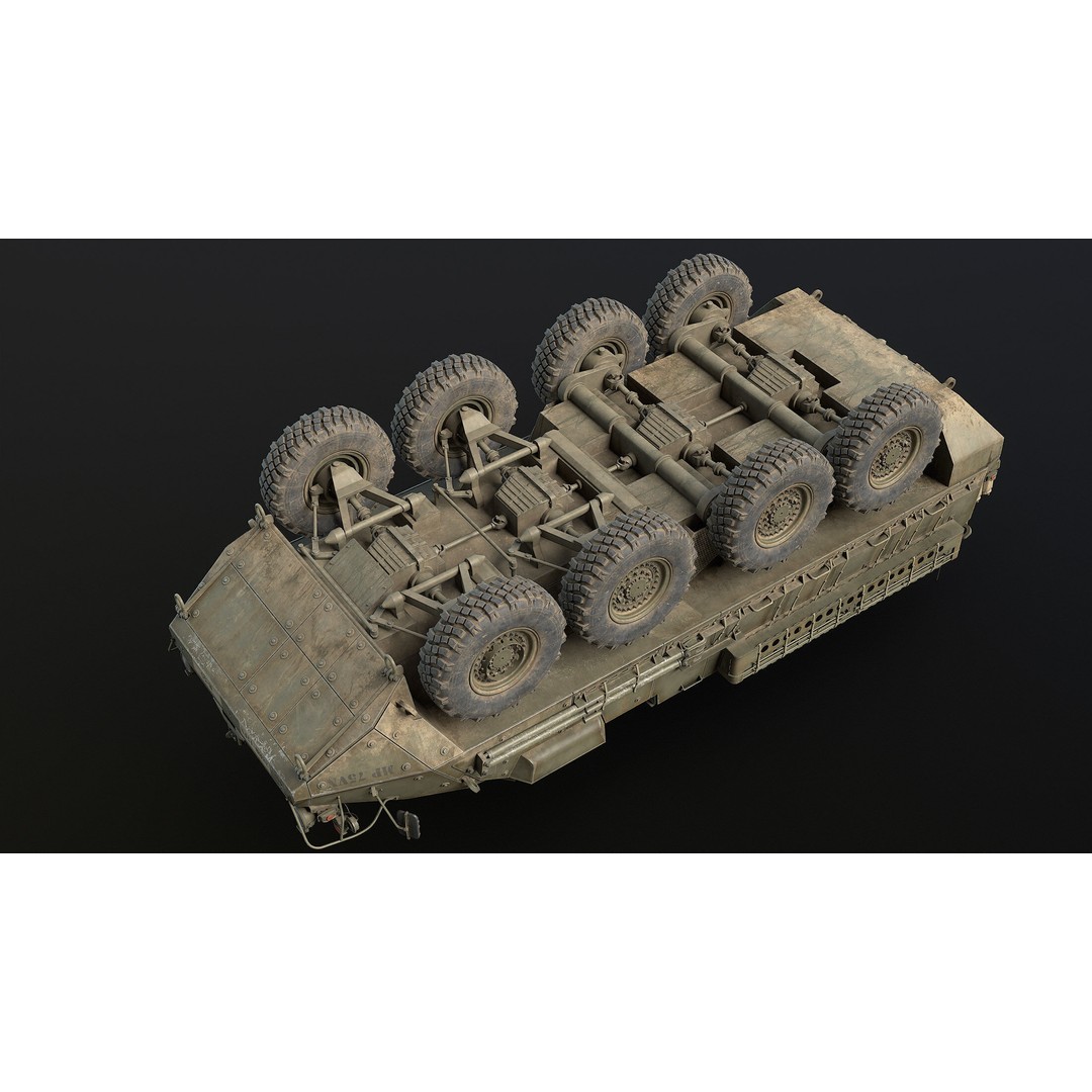 M1126 Stryker 3D Model – Low Poly Game Ready Vehicle, FBX, OBJ - View 12