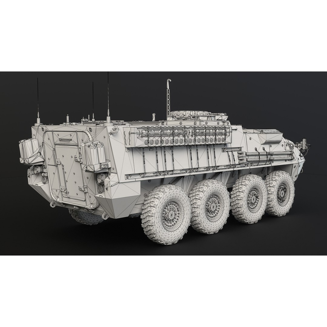 M1126 Stryker 3D Model – Low Poly Game Ready Vehicle, FBX, OBJ - View 14